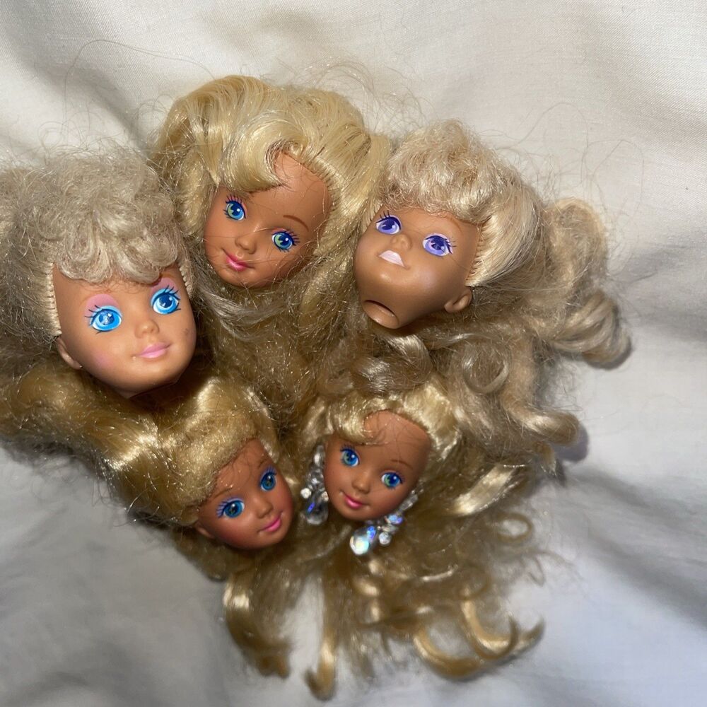 Vintage 90s Era Skipper Nude Barbie Doll Heads For Ooak LOT Of 5 TLC  Sun Jewel